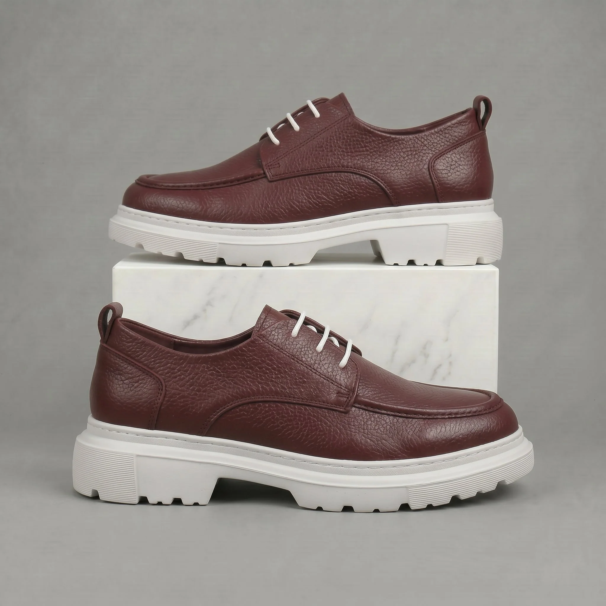 Sneakers Bordeaux en Cuir Tres Confortable - Femme - Image 4