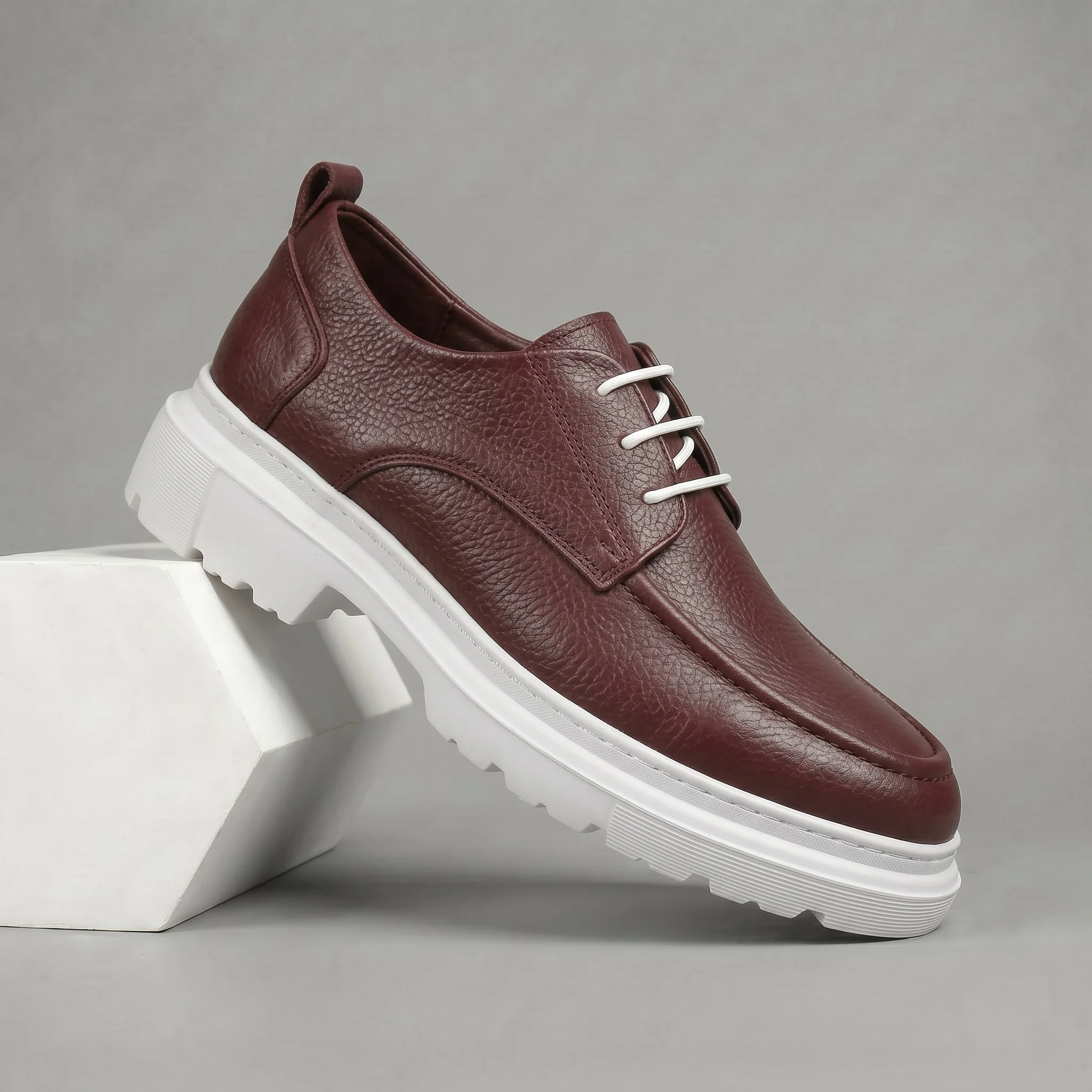 Sneakers Bordeaux en Cuir Tres Confortable - Femme - Image 5
