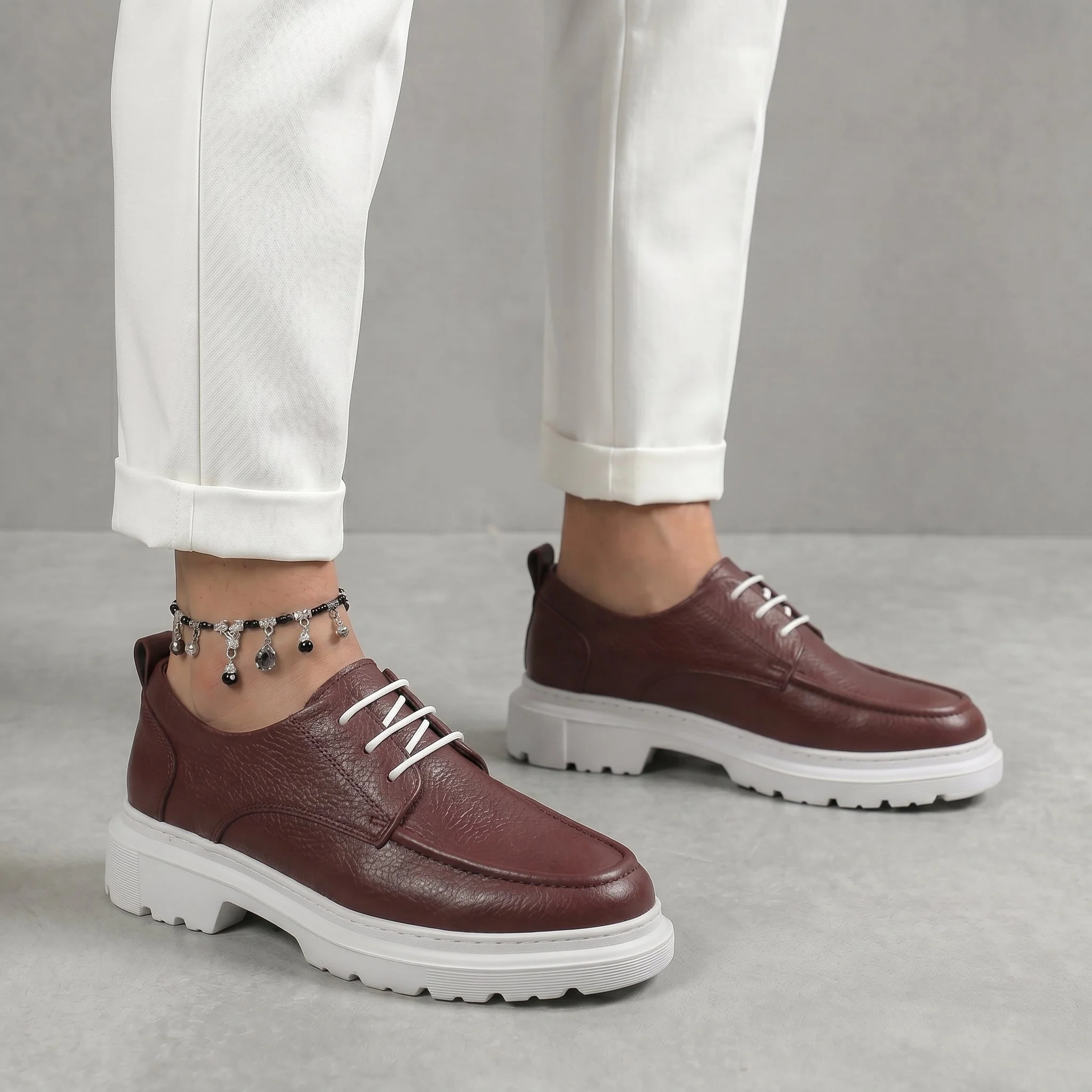 Sneakers Bordeaux en Cuir Tres Confortable - Femme - Image 6