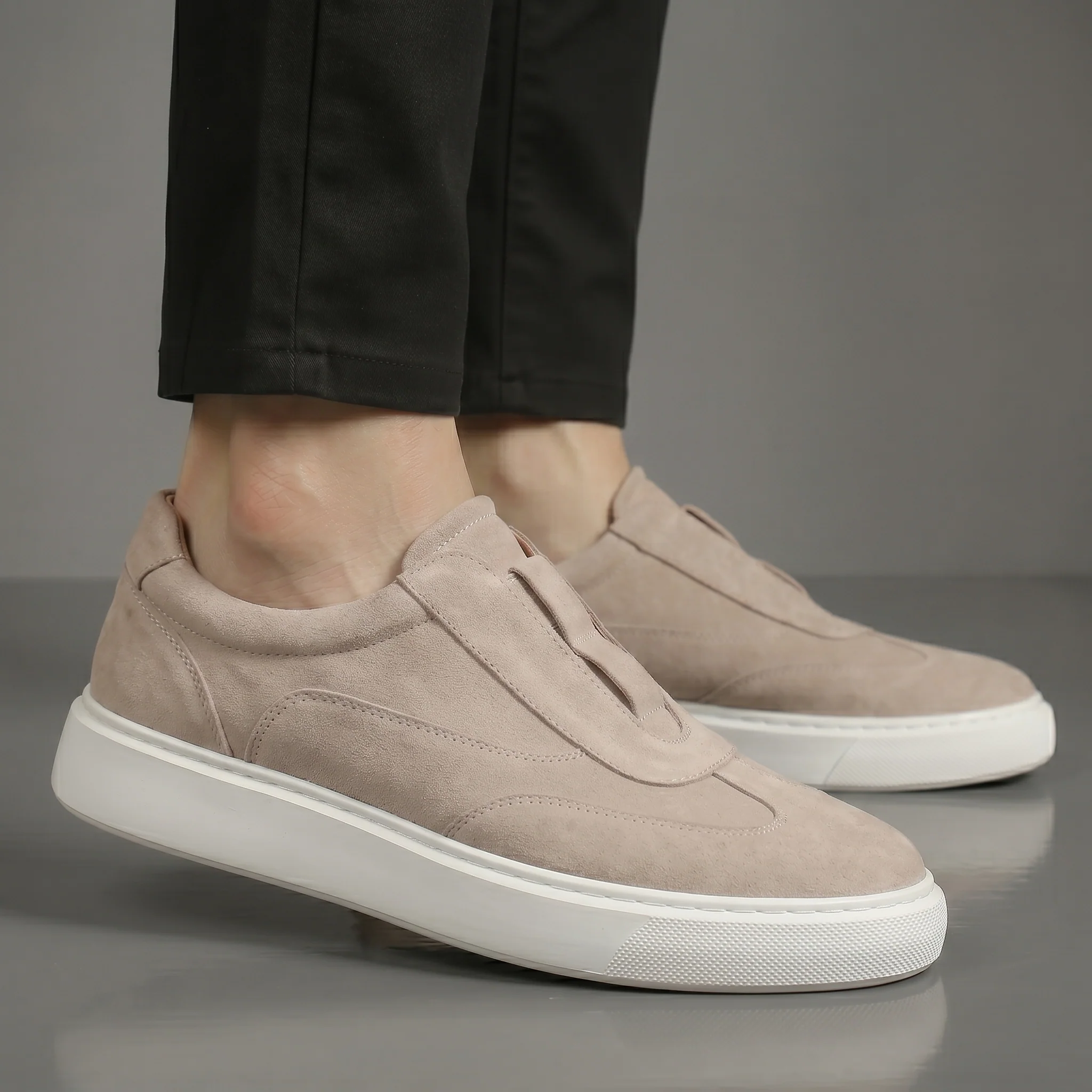 Sneakers Beige en Daim - Tres Confortable