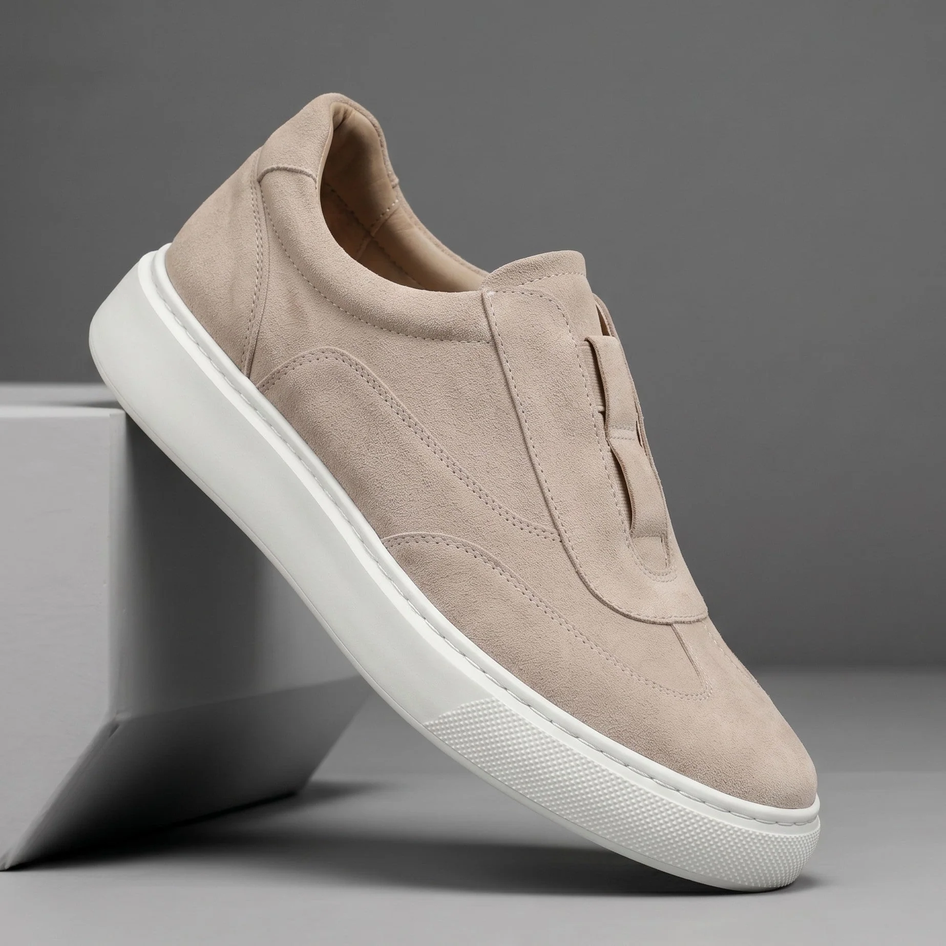 Sneakers Beige en Daim - Tres Confortable - Image 4