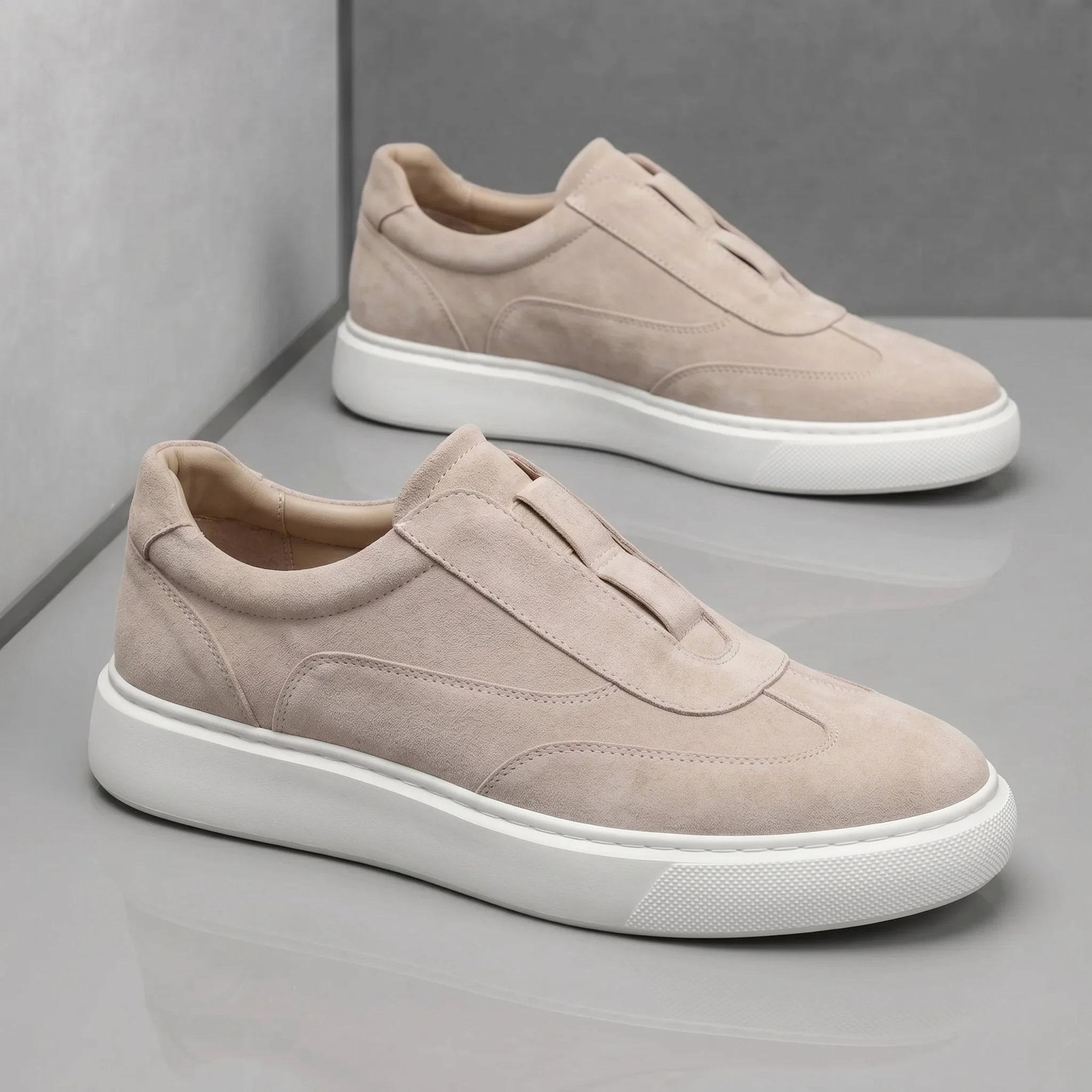 Sneakers Beige en Daim - Tres Confortable - Image 7