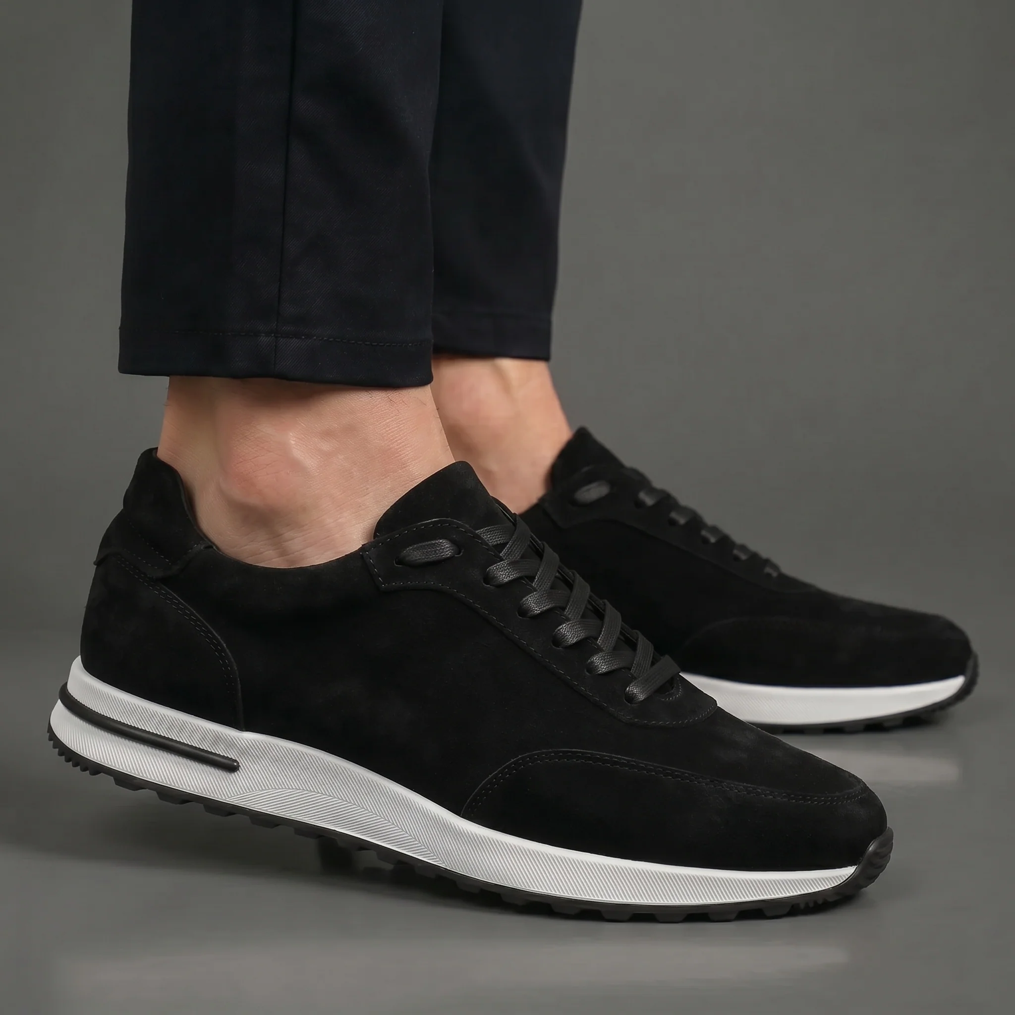 Sneakers Noir en Daim - Ultra Confortable