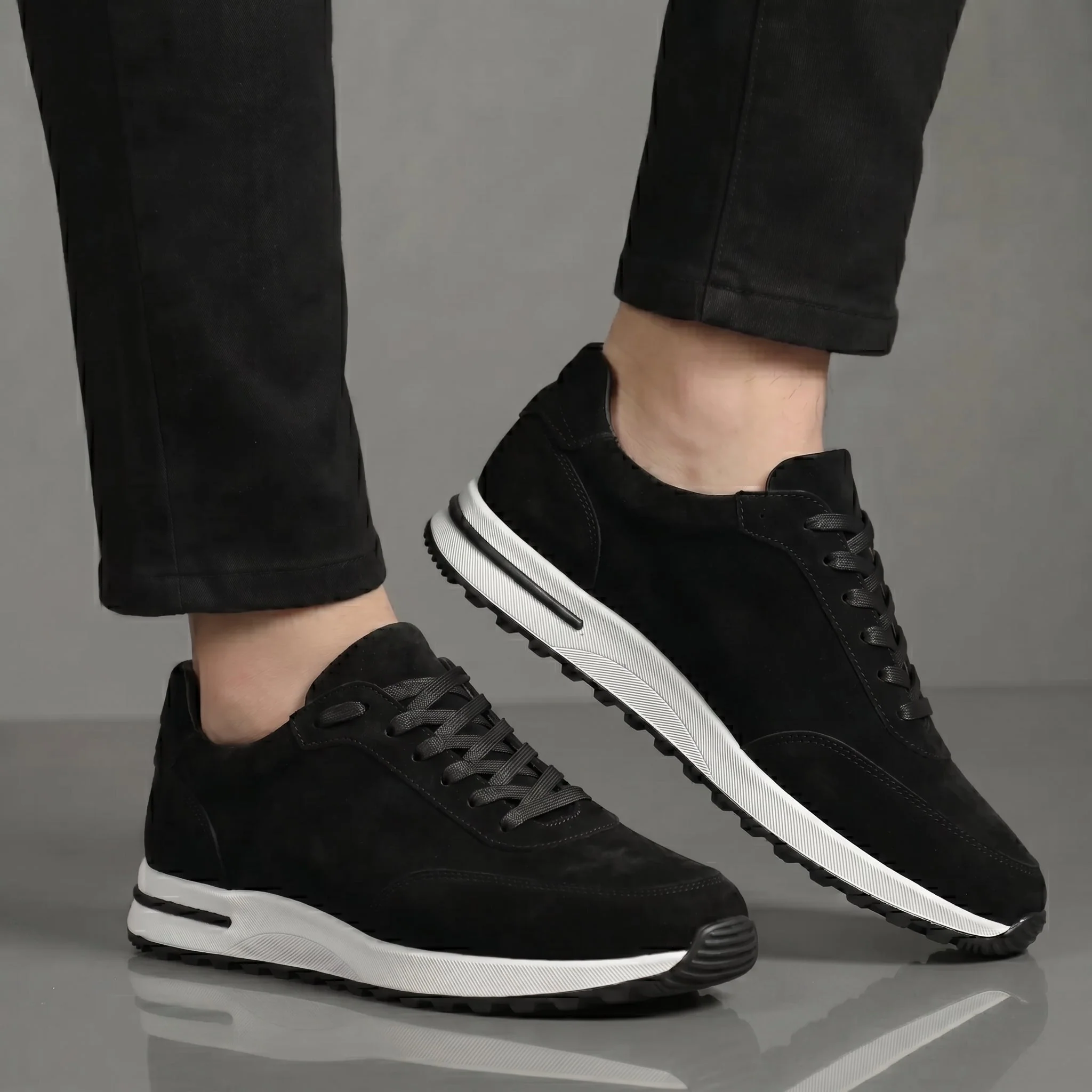 Sneakers Noir en Daim - Ultra Confortable - Image 2