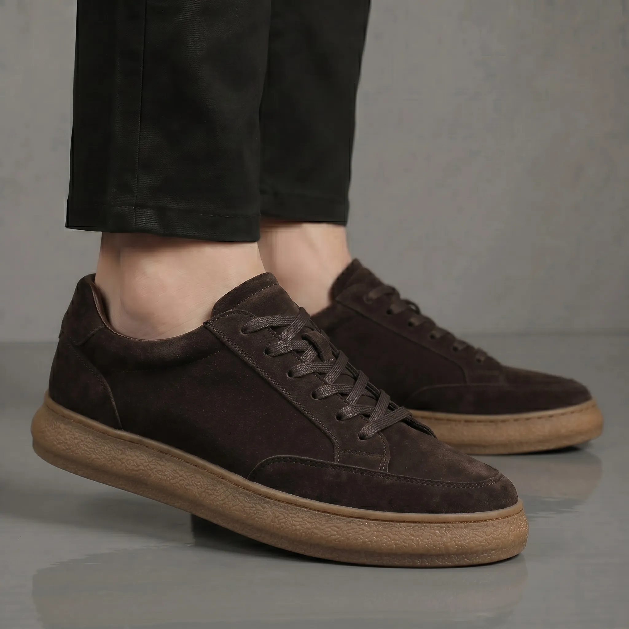 Sneakers Marron Daim - Tres Confortable