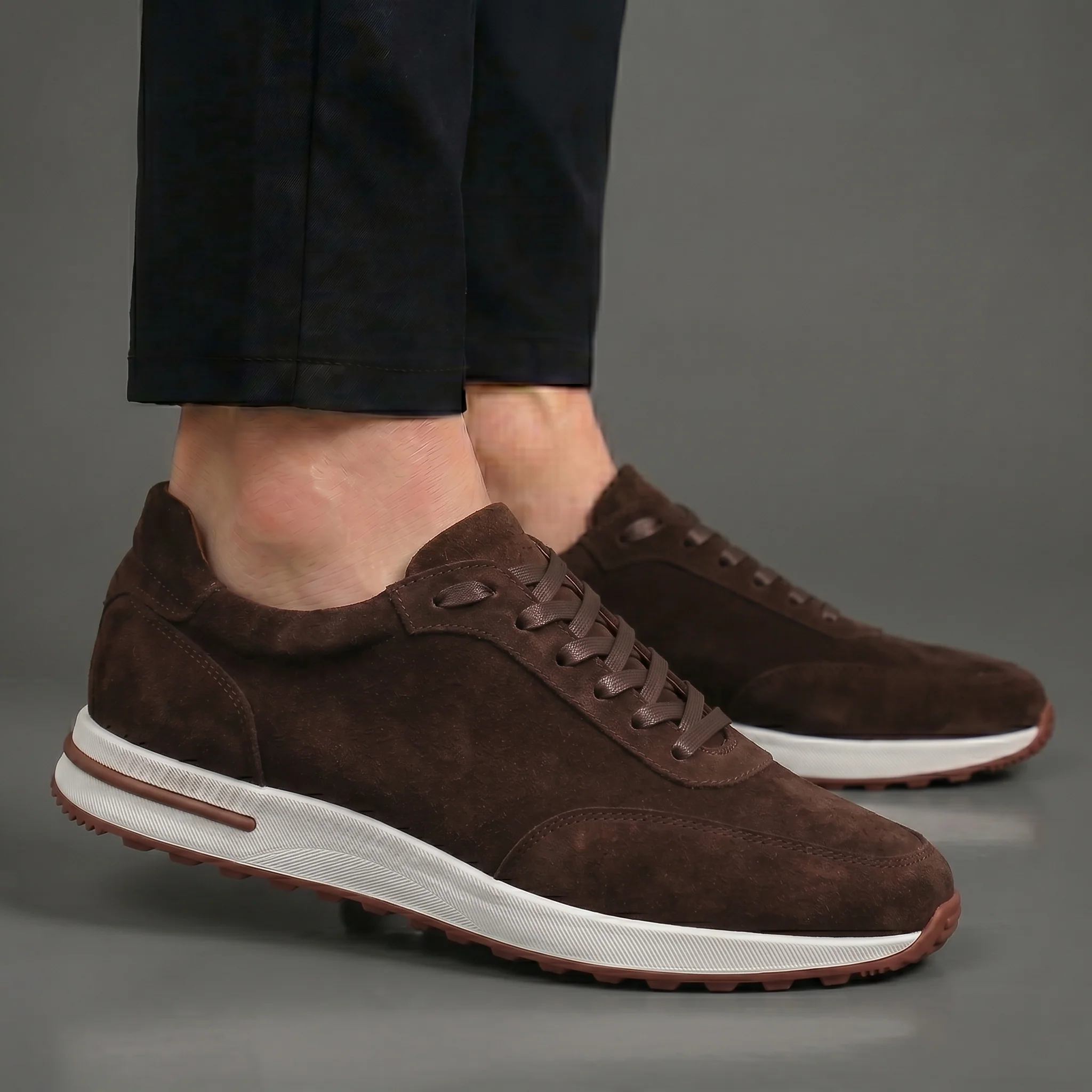 Sneakers Marron en Daim - Ultra Confortable