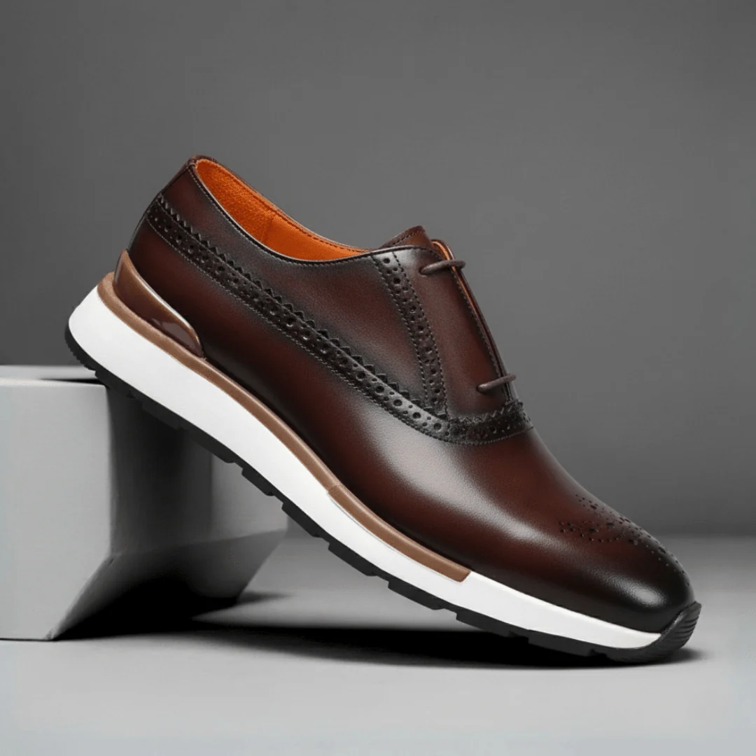 Sneakers Marron de Luxe en Cuir  - Tres Confortable - Image 2