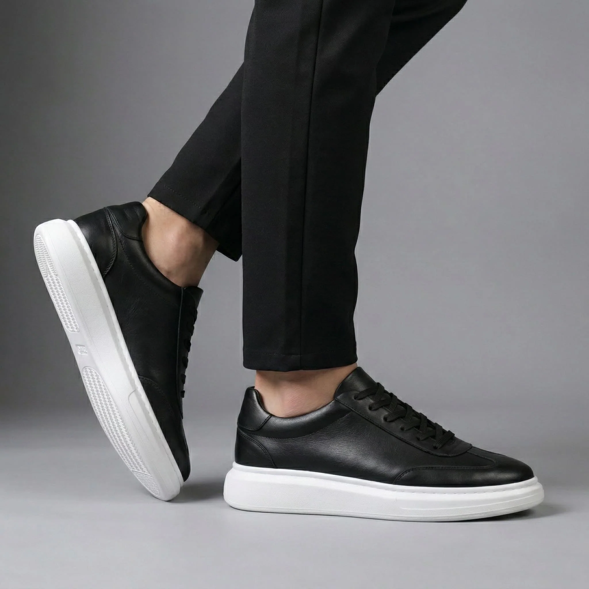 Urbax : Sneakers Noir Cuir - Tres Confortable - Image 5