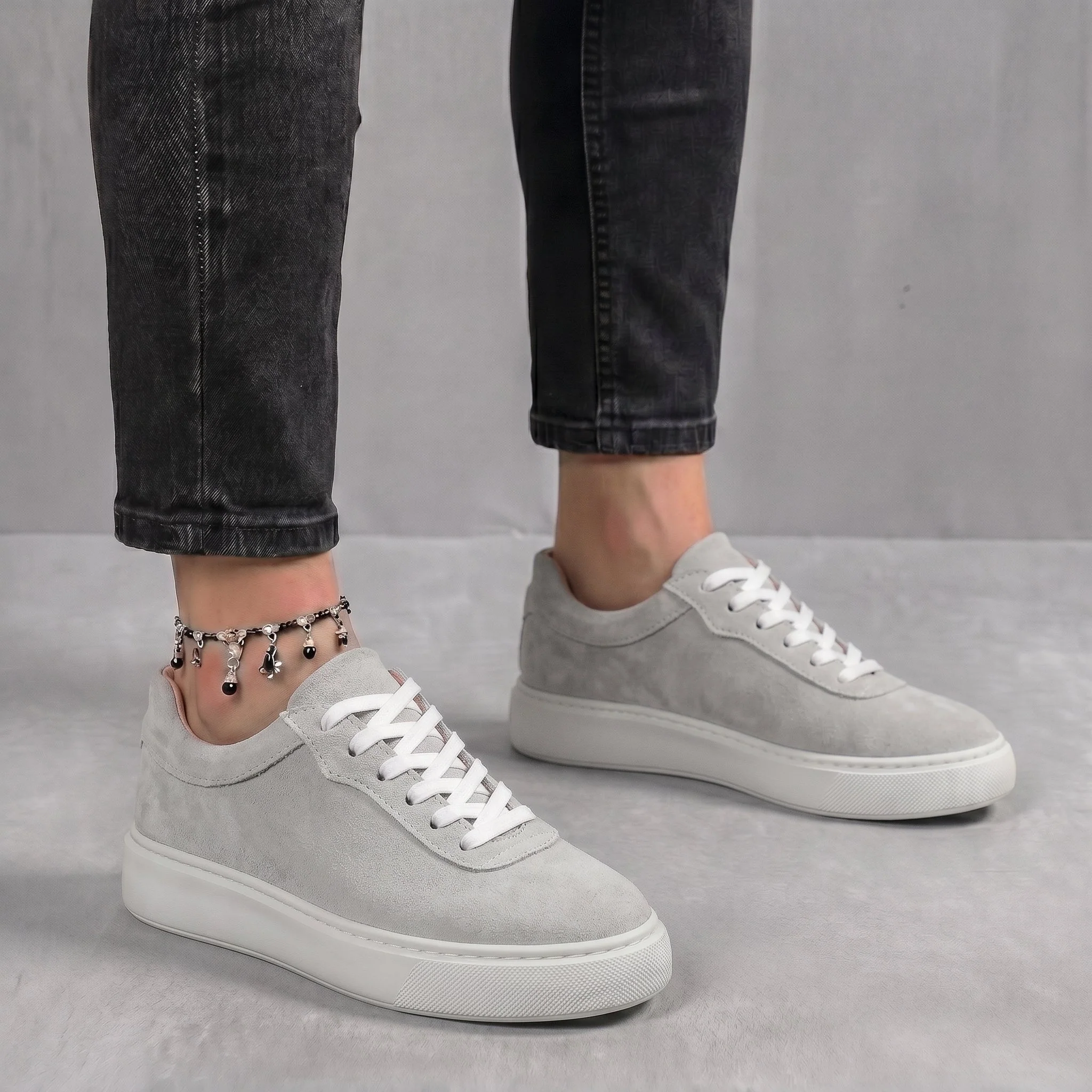 Sneakers Gris en Daim Tres Confortable - Femme - Image 6