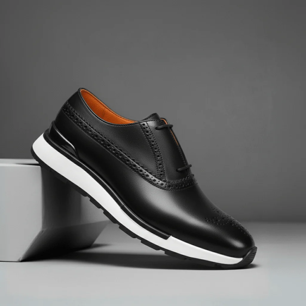Sneakers Noir de Luxe en Cuir  - Tres Confortable - Image 2