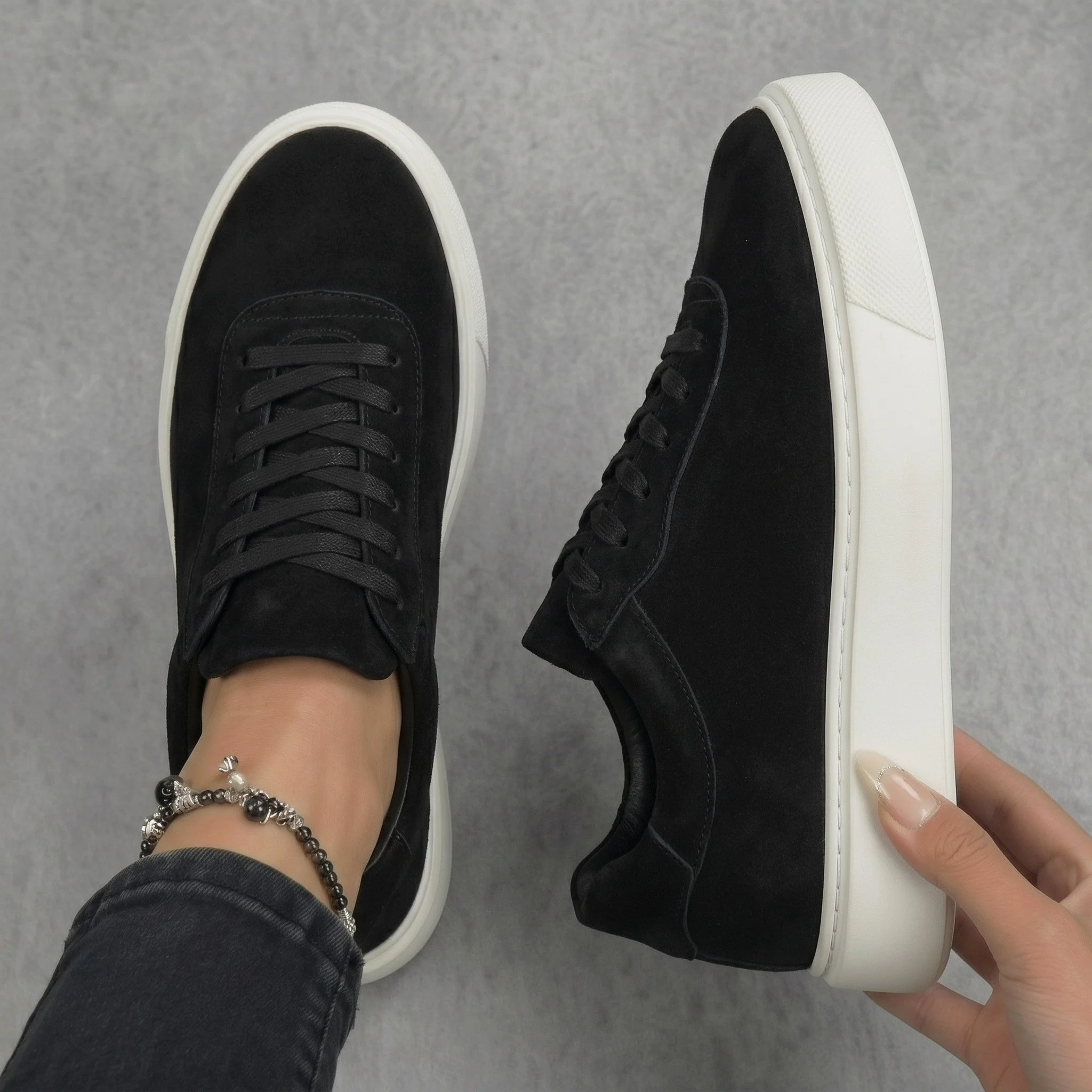 Sneakers Noir en Daim Tres Confortable - Femme - Image 3